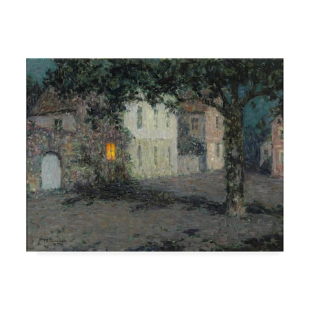 Trademark Fine Art Sidaner 'Moonlit City Square in Cherbourg' Canvas Art, 14x19 AA01580-C1419GG